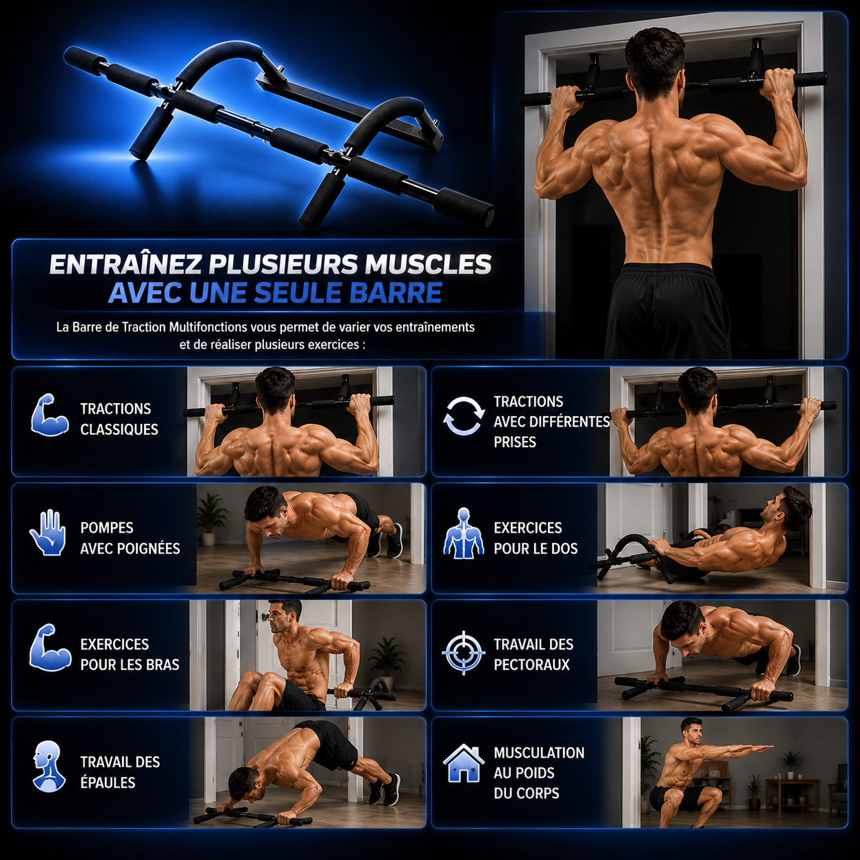 Barre de traction multifonctions