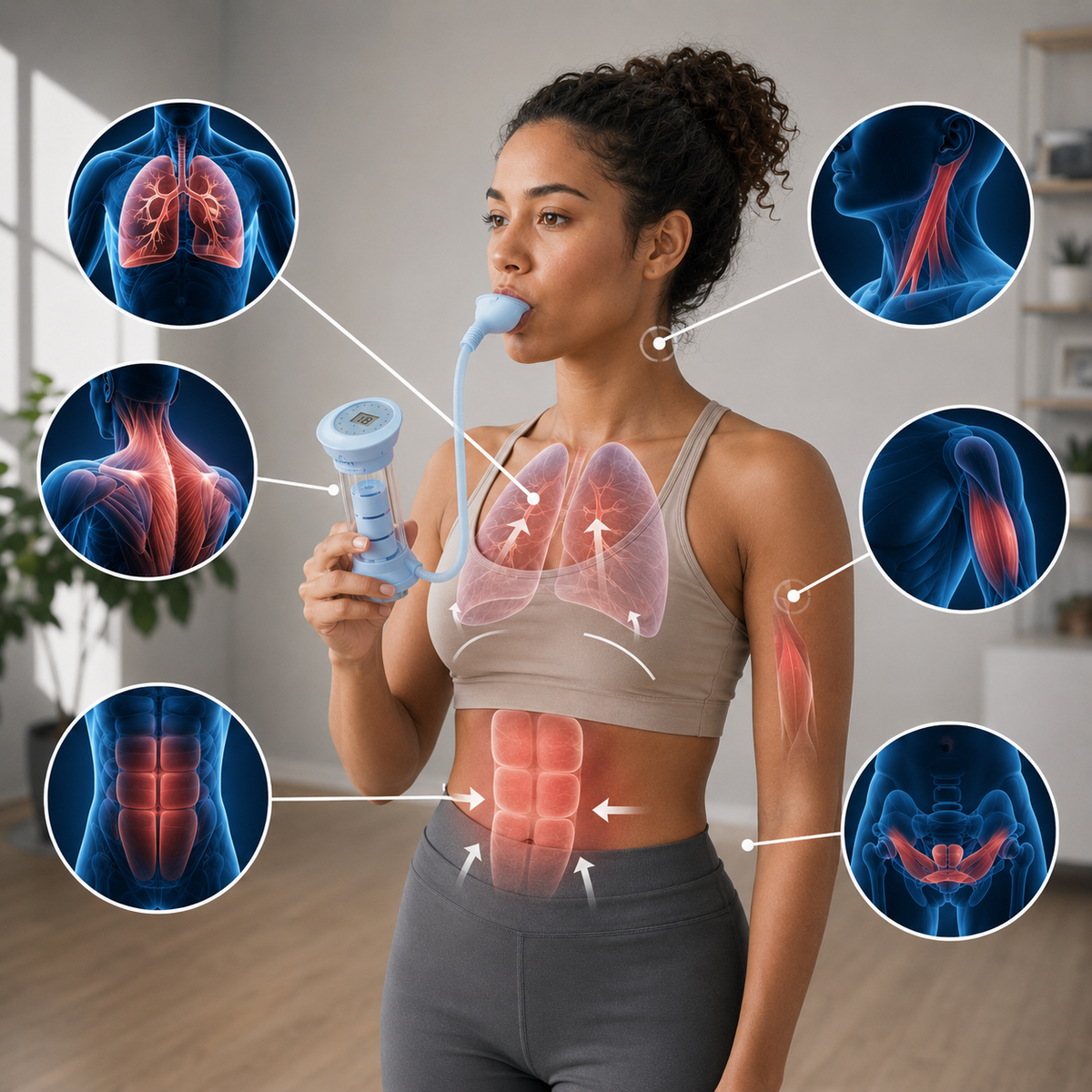 Haltère de respiration abdominale